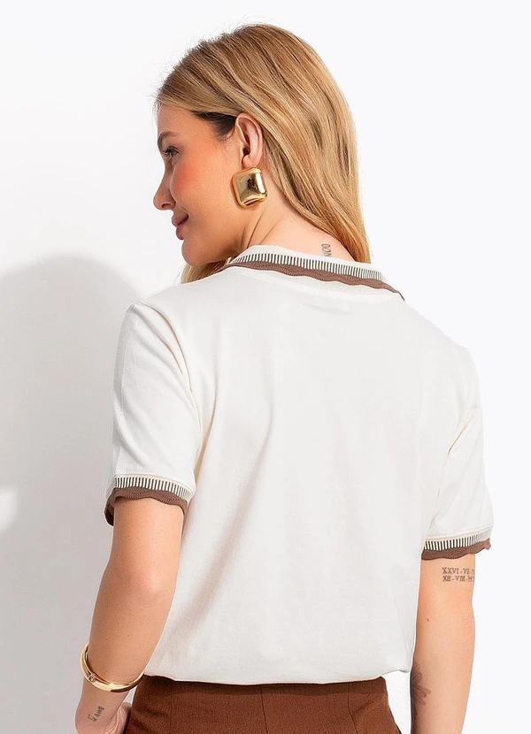 Quintess - Blusa Off White em Malha de Algodão 6