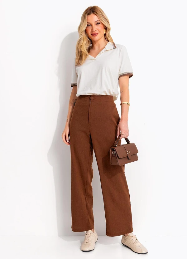 Quintess - Blusa Off White em Malha de Algodão