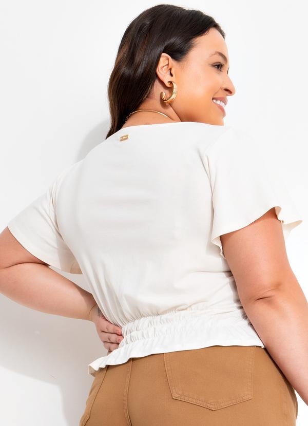 Quintess - Blusa Off White em Malha de Viscose com Elastano 6