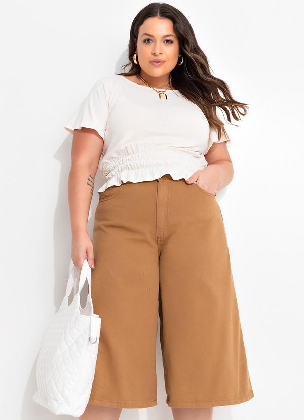 Quintess - Blusa Off White em Malha de Viscose com Elastano 7