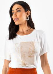 Blusa Off White em Malha de Viscose Creponada