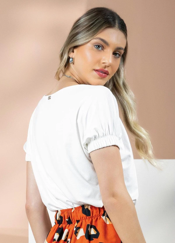 Quintess - Blusa Off White em Malha de Viscose 5