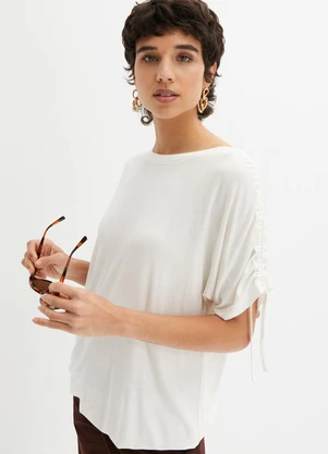 bonprix - Blusa Off White em Malha de Viscose - BONPRIX