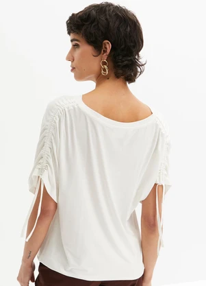 bonprix - Blusa Off White em Malha de Viscose - BONPRIX