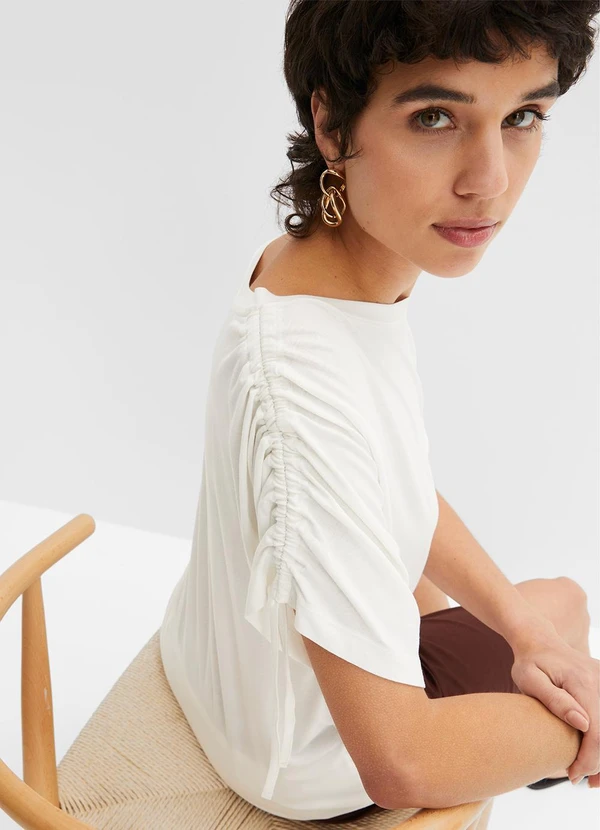 bonprix - Blusa Off White em Malha de Viscose 3