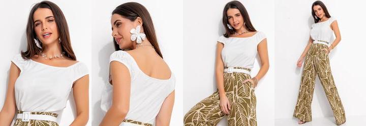 Blusa Off White em Malha de Viscose