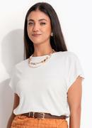 Blusa Off White em Malha de Viscose