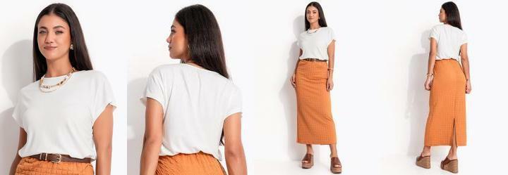 Blusa Off White em Malha de Viscose