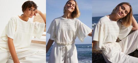 Blusa Off White em Malha Favo de Polister