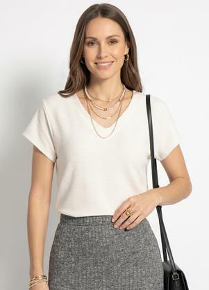 Blusa (Off White) em Malha Texturizada de Viscose