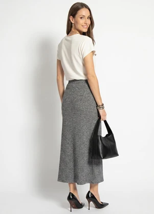 Quintess - Blusa Off White em Malha Texturizada de Viscose - QUINTESS