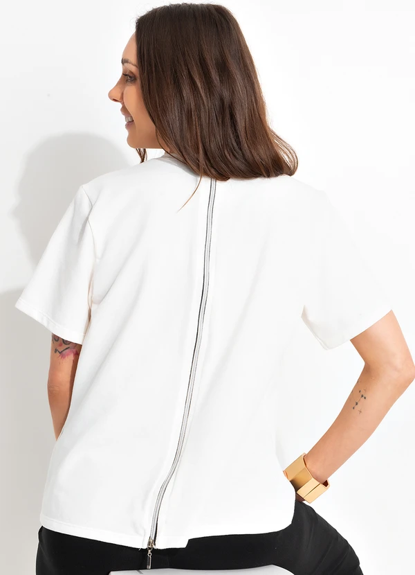 Bimini - Blusa Off White em Moletinho 2