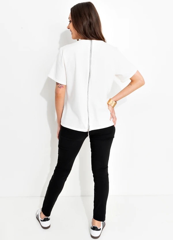 Bimini - Blusa Off White em Moletinho 4