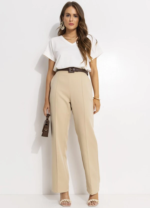 Quintess - Blusa Off White em Moletinho 3