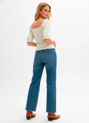 Bimini - Blusa Off White em Piquet Algodão com Elastano - BIMINI