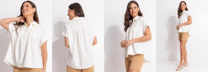 Blusa Off White em Poli�ster