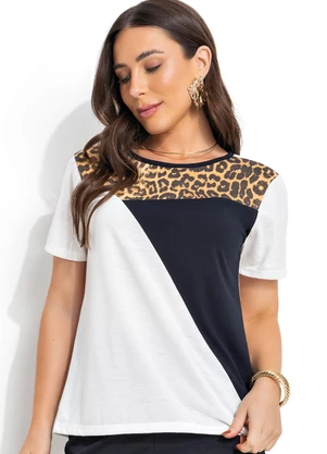 Moda Pop - Blusa Off White em Poliviscose - MODA POP