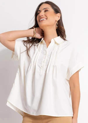 Quintess - Blusa Off White em Tecido de Poliéster - QUINTESS