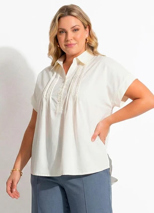 Quintess - Blusa Off White em Tecido de Poliéster - QUINTESS