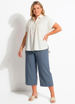 Quintess - Blusa Off White em Tecido de Poliéster - QUINTESS
