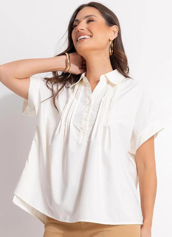 Blusa (Off White) em Tecido de Poli�ster