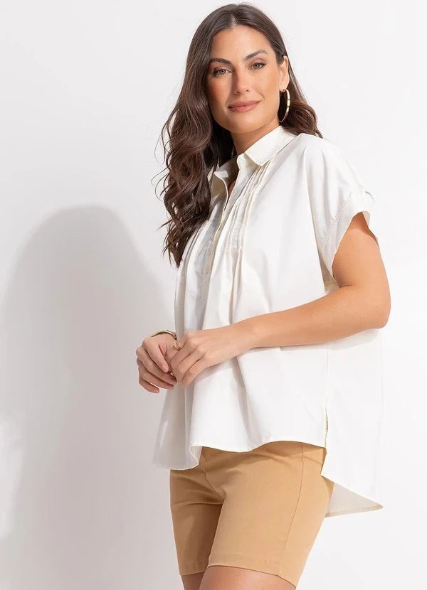 Quintess - Blusa Off White em Tecido de Poliéster 3