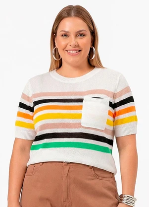 Quintess - Blusa Off White em Tricô - QUINTESS