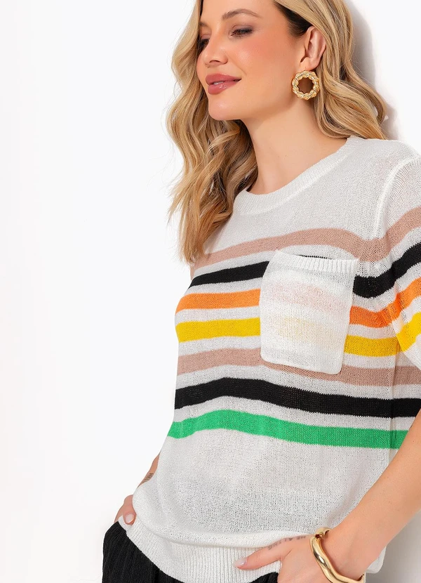 Quintess - Blusa Off White em Tricô 2