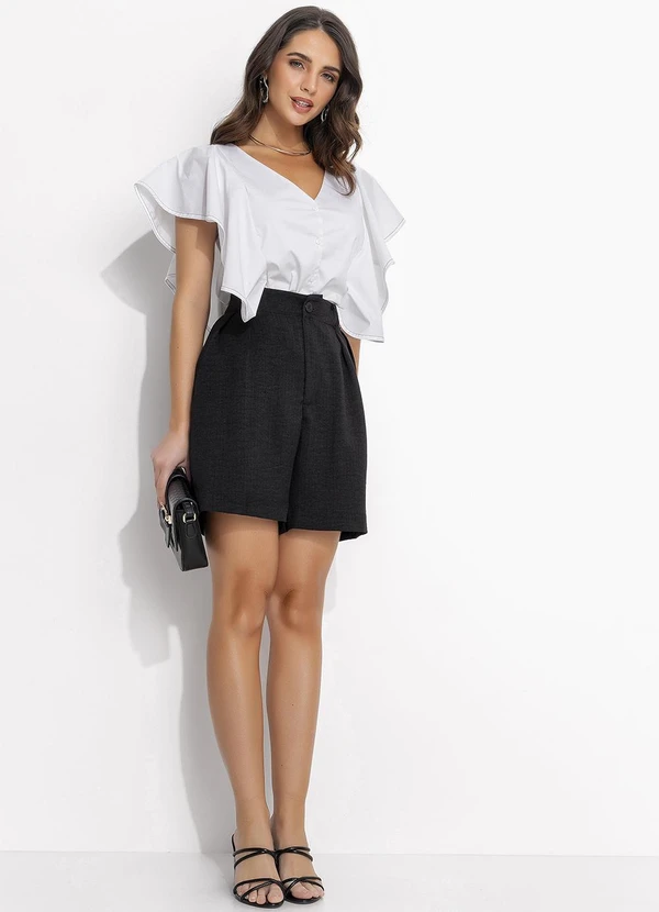 Quintess - Blusa Off White em Tricoline 7