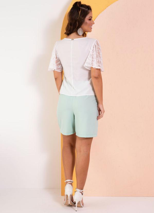 Quintess - Blusa Off White Mangas Amplas em Renda 4