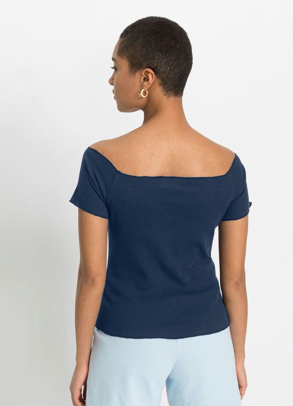 bonprix - Blusa Ombro a Ombro Azul Marinho 2
