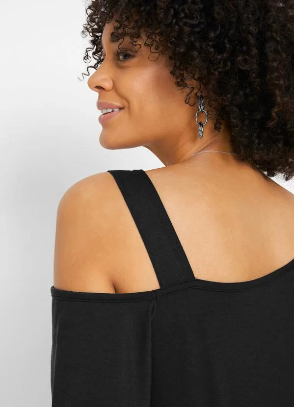 bonprix - Blusa Ombro Vazado Preta 3