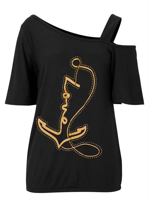 bonprix - Blusa Ombro Vazado Preta