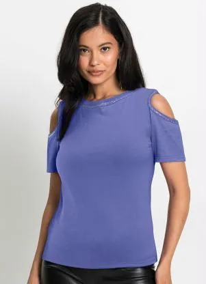 bonprix - Blusa Ombro Vazado Roxa - BONPRIX