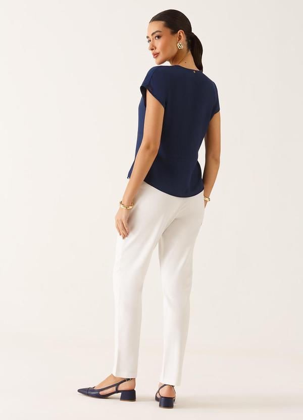 Principessa - Blusa Ombros Deslocados em Crepe Marinho Mônica 2