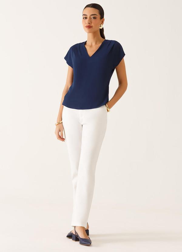 Principessa - Blusa Ombros Deslocados em Crepe Marinho Mônica 5