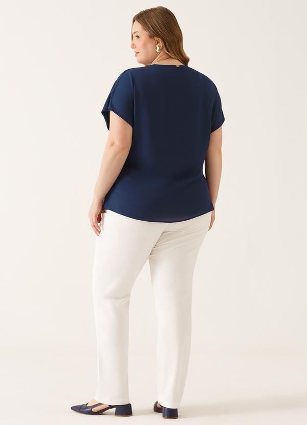 Principessa - Blusa Ombros Deslocados em Crepe Marinho Mônica 7