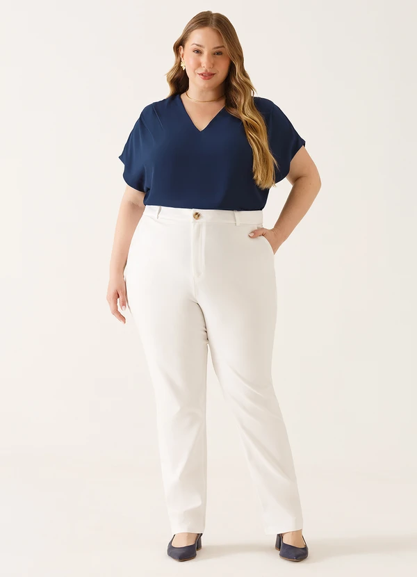 Principessa - Blusa Ombros Deslocados em Crepe Marinho Mônica 8