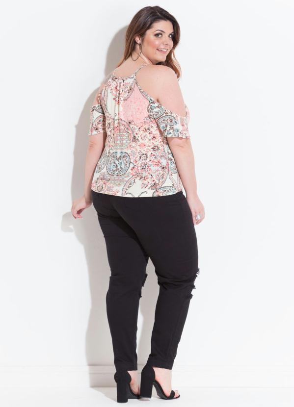Quintess - Blusa Ombros Vazados Étnico Floral 8