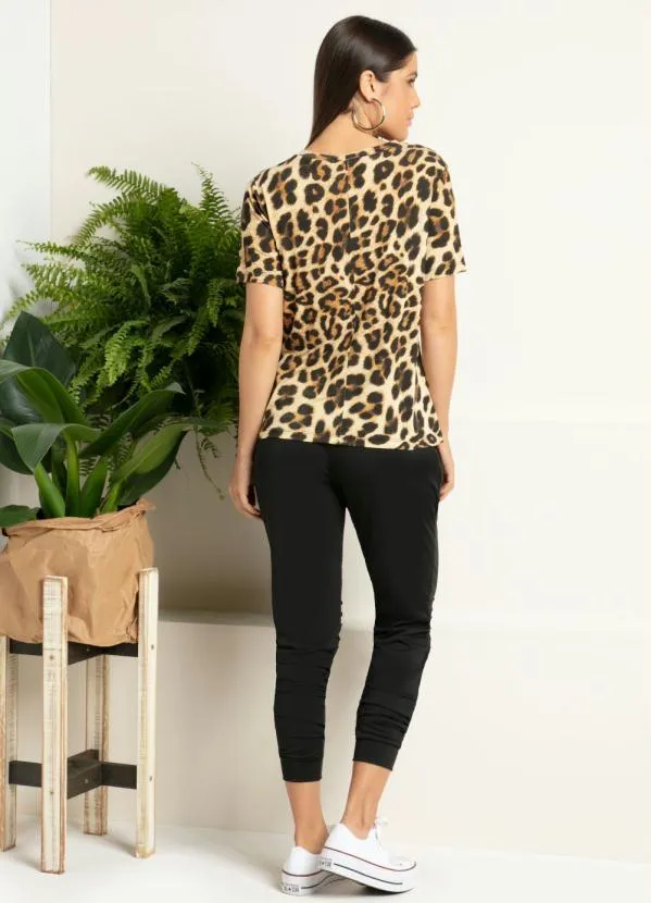 Quintess - Blusa Onça com Mangas Curtas 4