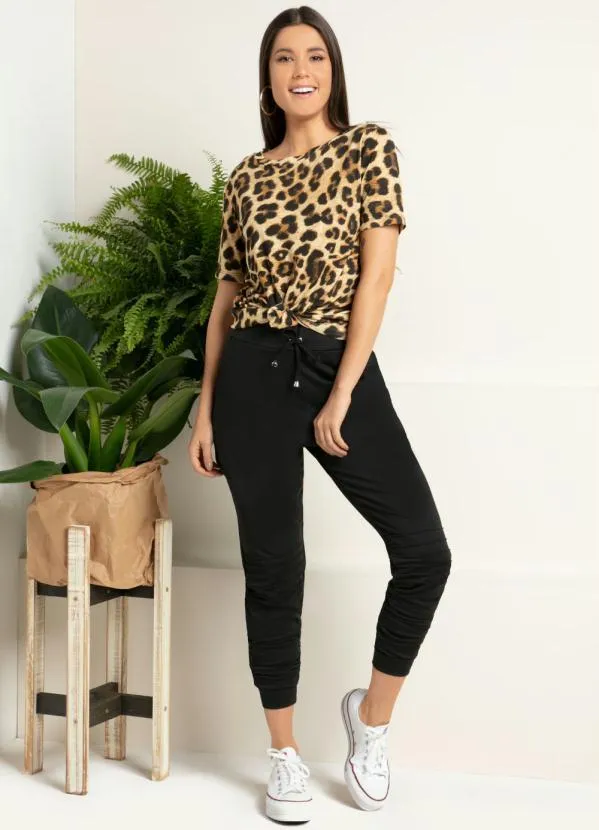 Quintess - Blusa Onça com Mangas Curtas 5