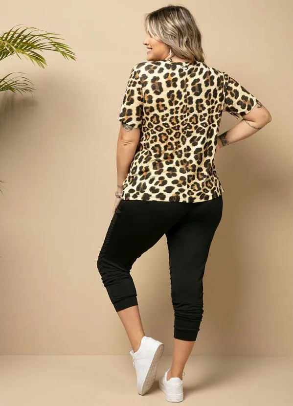 Quintess - Blusa Onça com Mangas Curtas 9