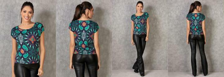 Blusa Paisley com Manga Morcego