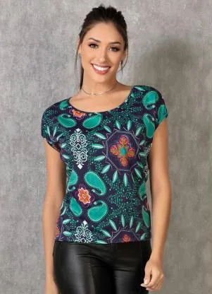 Moda Pop - Blusa Paisley com Manga Morcego - MODA POP