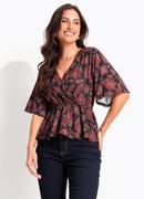 Blusa Paisley Terroso em Malha Fria