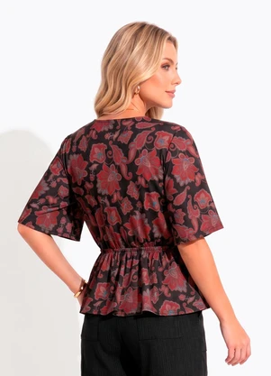 Quintess - Blusa Paisley Terroso em Malha Fria - QUINTESS