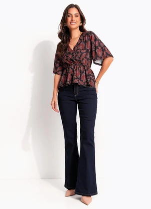 Quintess - Blusa Paisley Terroso em Malha Fria - QUINTESS