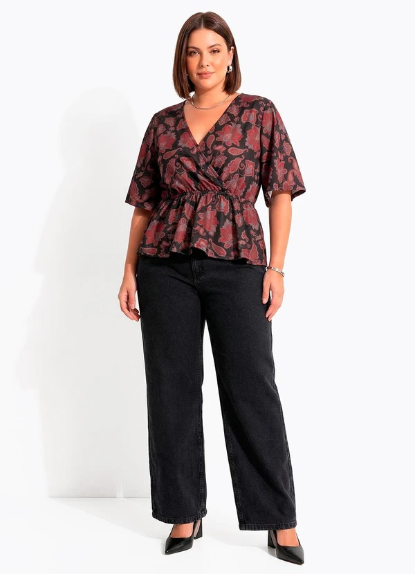 Quintess - Blusa Paisley Terroso em Malha Fria