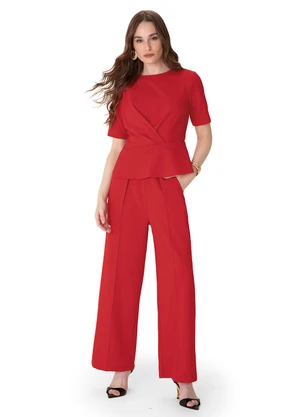 Enfim - Blusa Peplum com Torção Vermelho - ENFIM