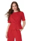 Enfim - Blusa Peplum com Torção Preto - variação: Vermelho